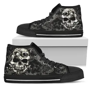 Men's Dirty Skull High Top Shoes