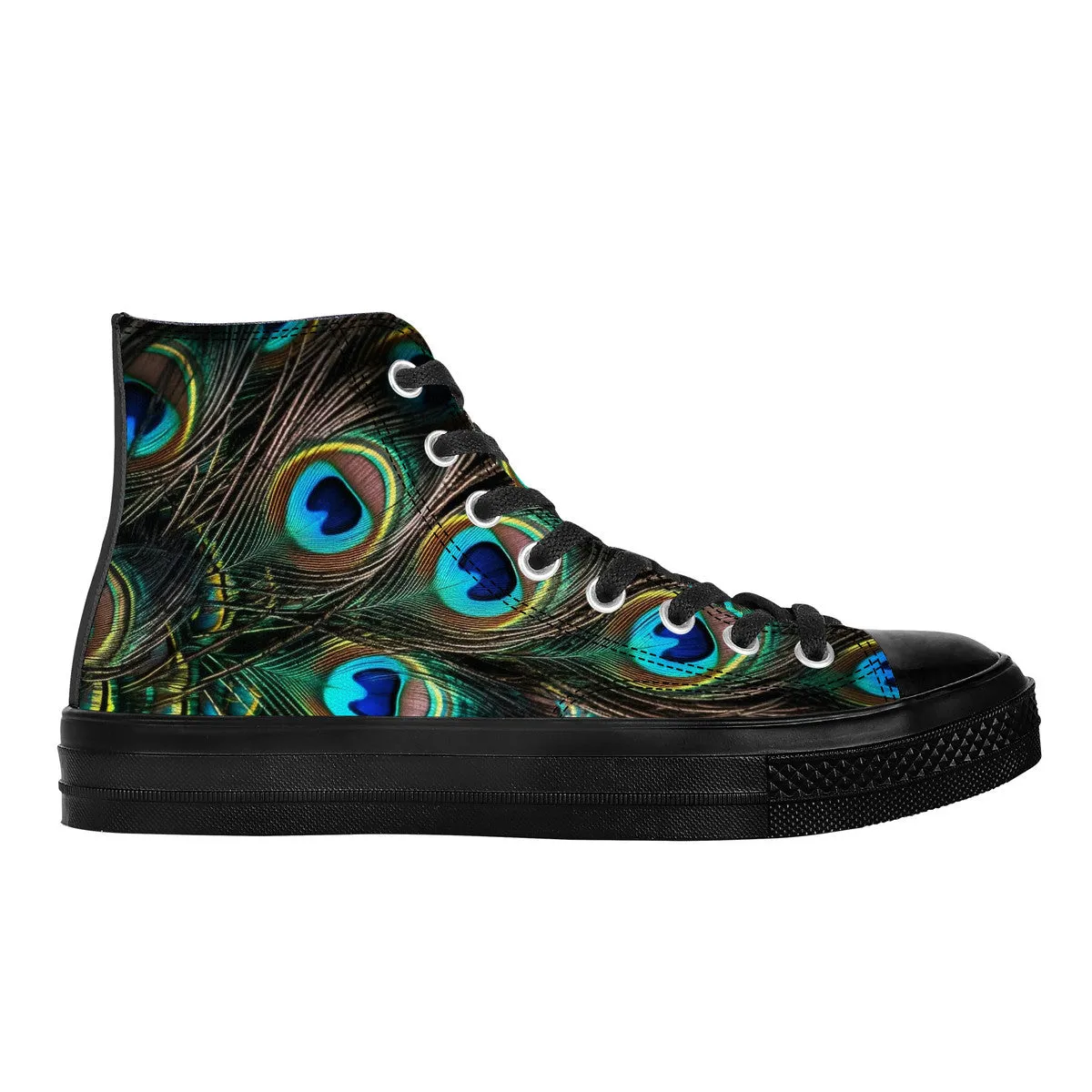 Peacock High Top Canvas Shoes - Black