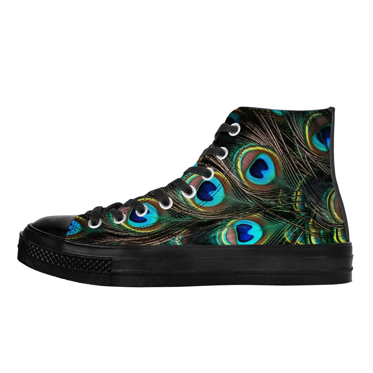 Peacock High Top Canvas Shoes - Black