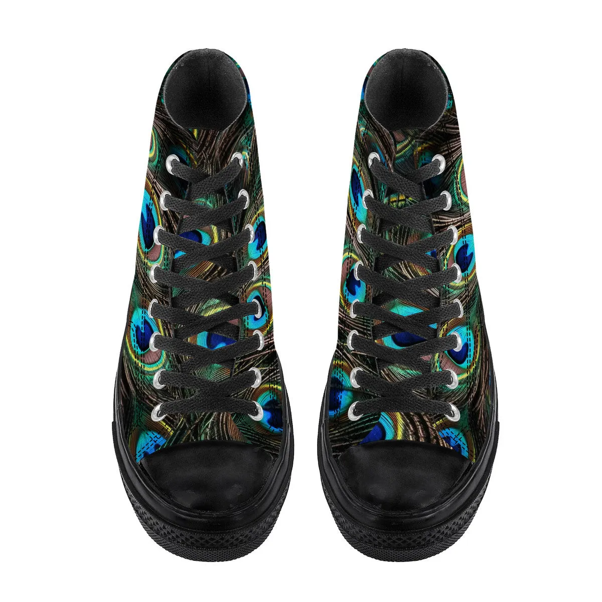 Peacock High Top Canvas Shoes - Black