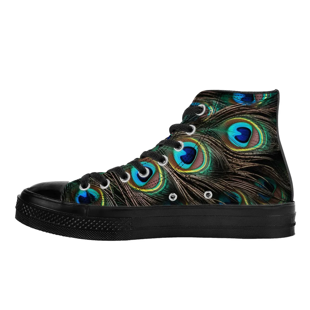 Peacock High Top Canvas Shoes - Black