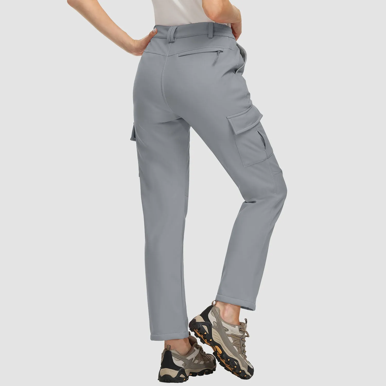 Women's Fleece Lined Softshell Pants  Water-resistant Hiking Pants
